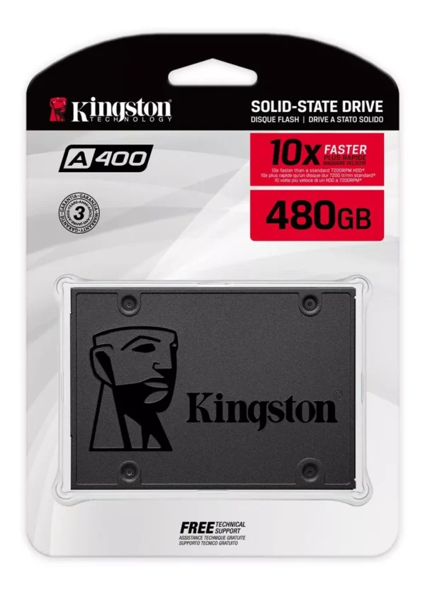 Unidad SSD Kingston SSDNow A400, 480GB, 240GB 2.5" SATA 3, Lectura 500MB/s Escritura 450MB/s